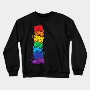 Cat Stack Rainbow Gay Pride Cute Lgbt Animal Pet Lover Crewneck Sweatshirt